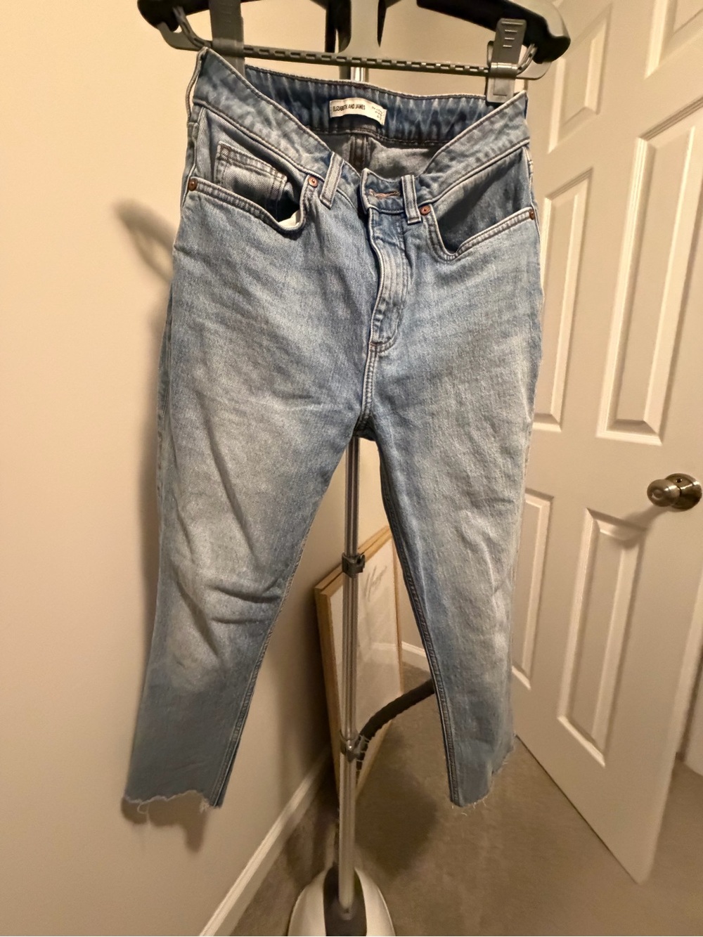 Elizabeth and James Light Wash Denim Straight Jeans